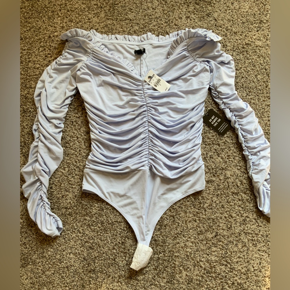 Express off the shoulder ruffle bodysuit